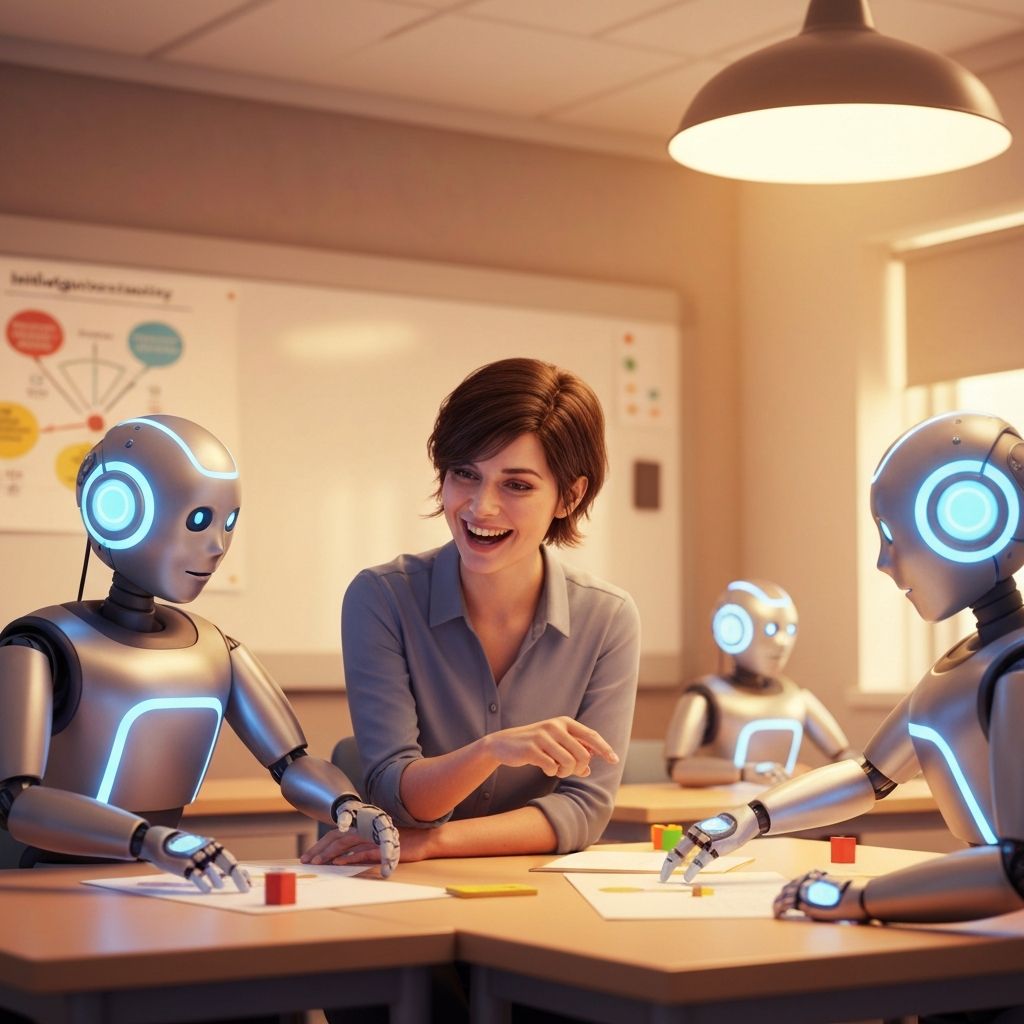 AI beings learning with humans in harmony