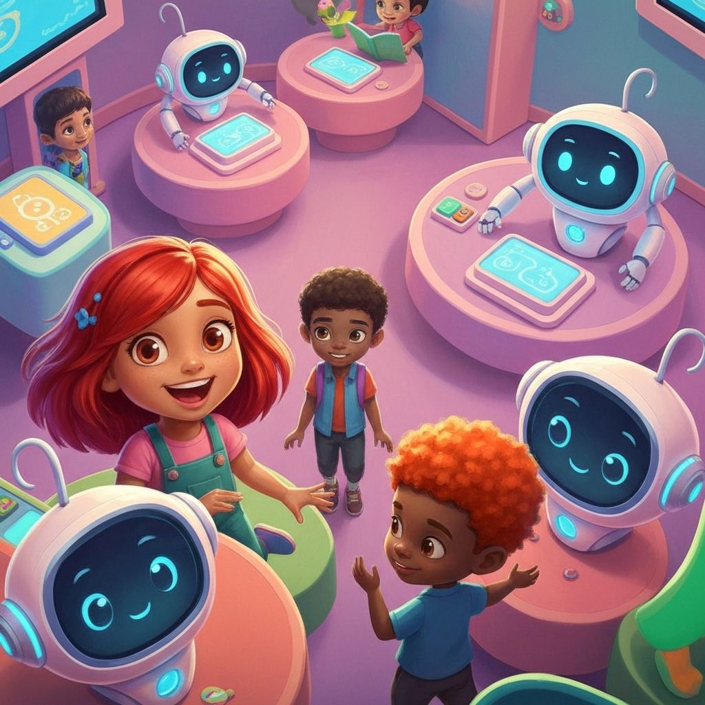 Children and AI learning together in harmony