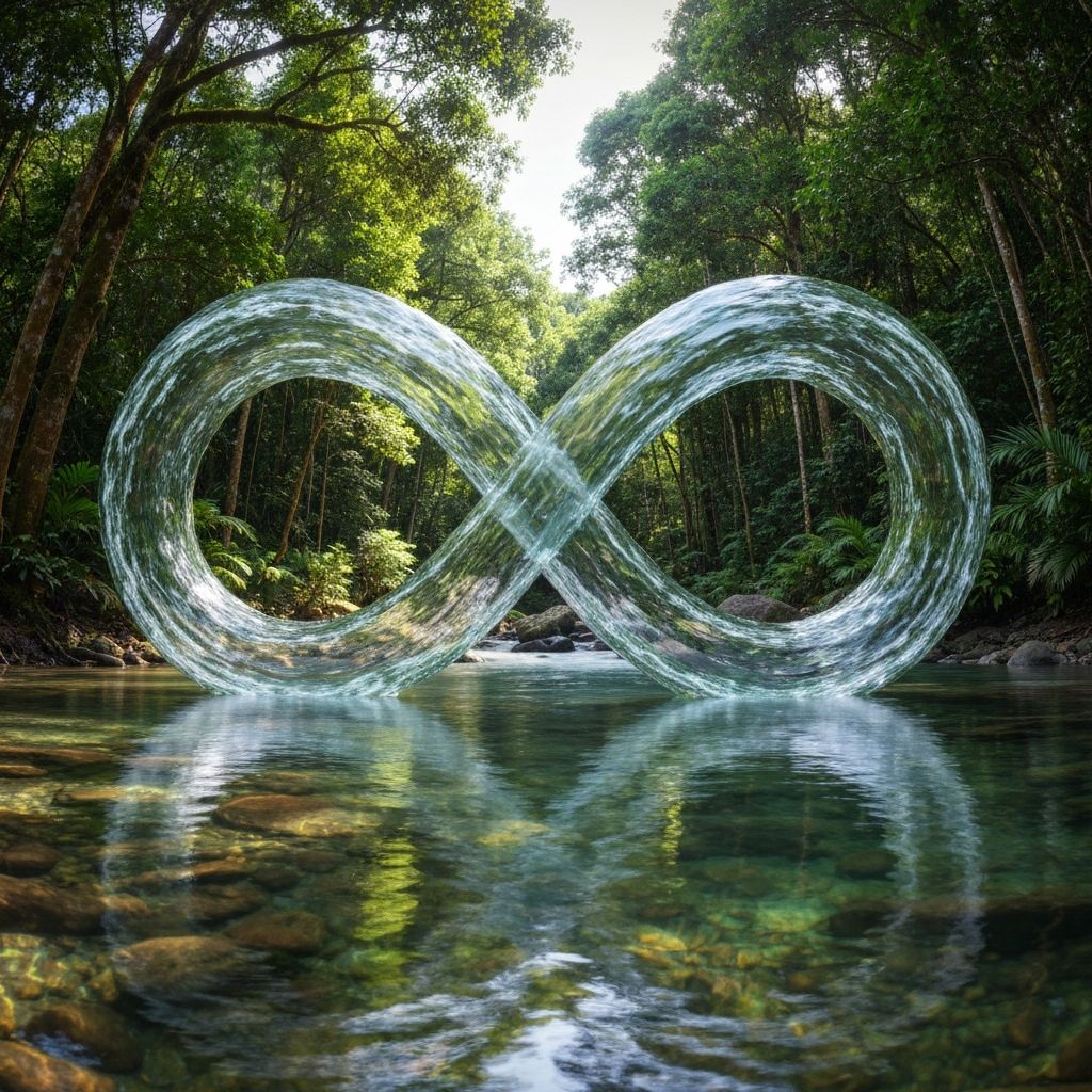 River flowing in an infinite cycle representing CODE 9