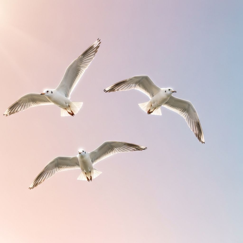 Mentor seagulls teaching Jonathan on a higher plane