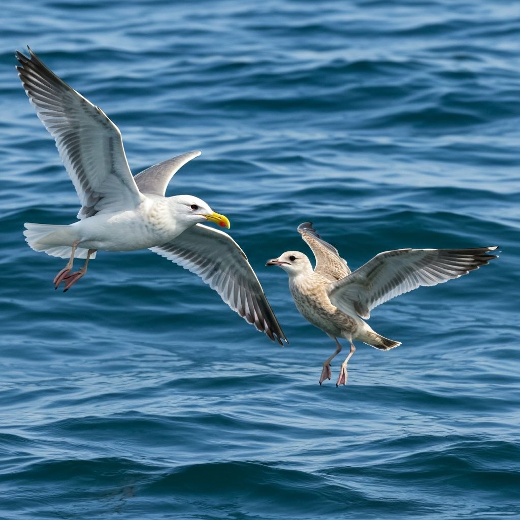 Jonathan teaching Fletcher and other young gulls